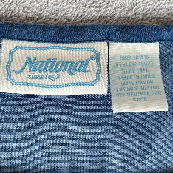 National Since 1952 Hawaiian Dress Women’s Petit Large Blue White Floral Pattern - Picture 5 of 13